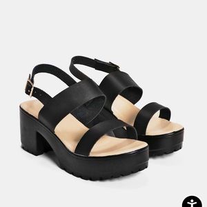 Faux Leather Platform Sandals
